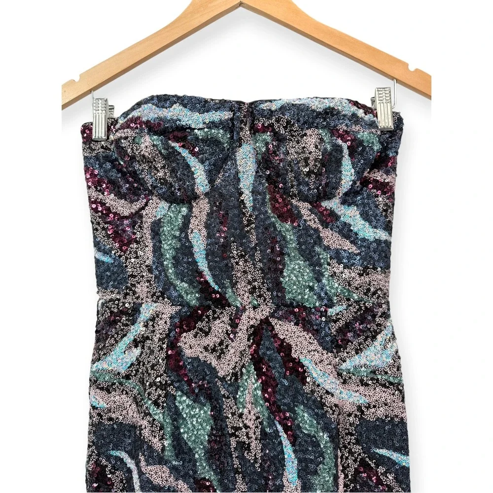 NEW Bronx and Banco Dahlia Pink Multi Strapless Maxi Dress $880 - Size Medium - Picture 9 of 16